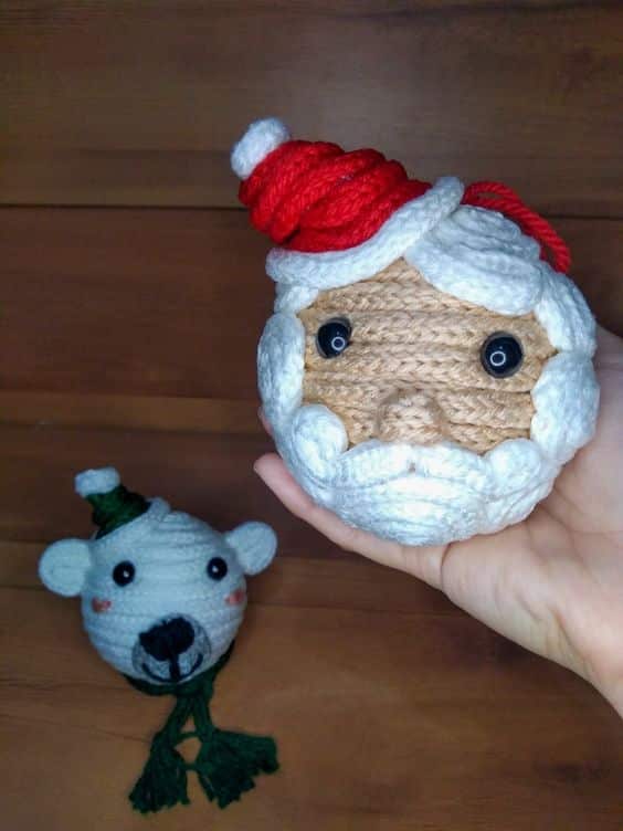 DIY French Knitting Ornaments for Christmas