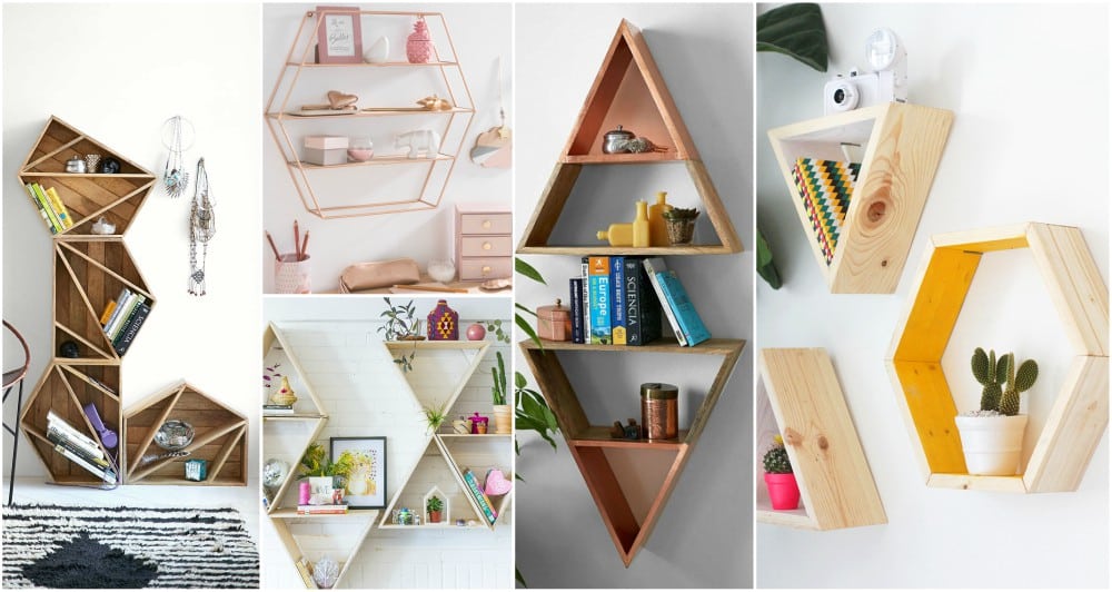 diy geometric shelves
