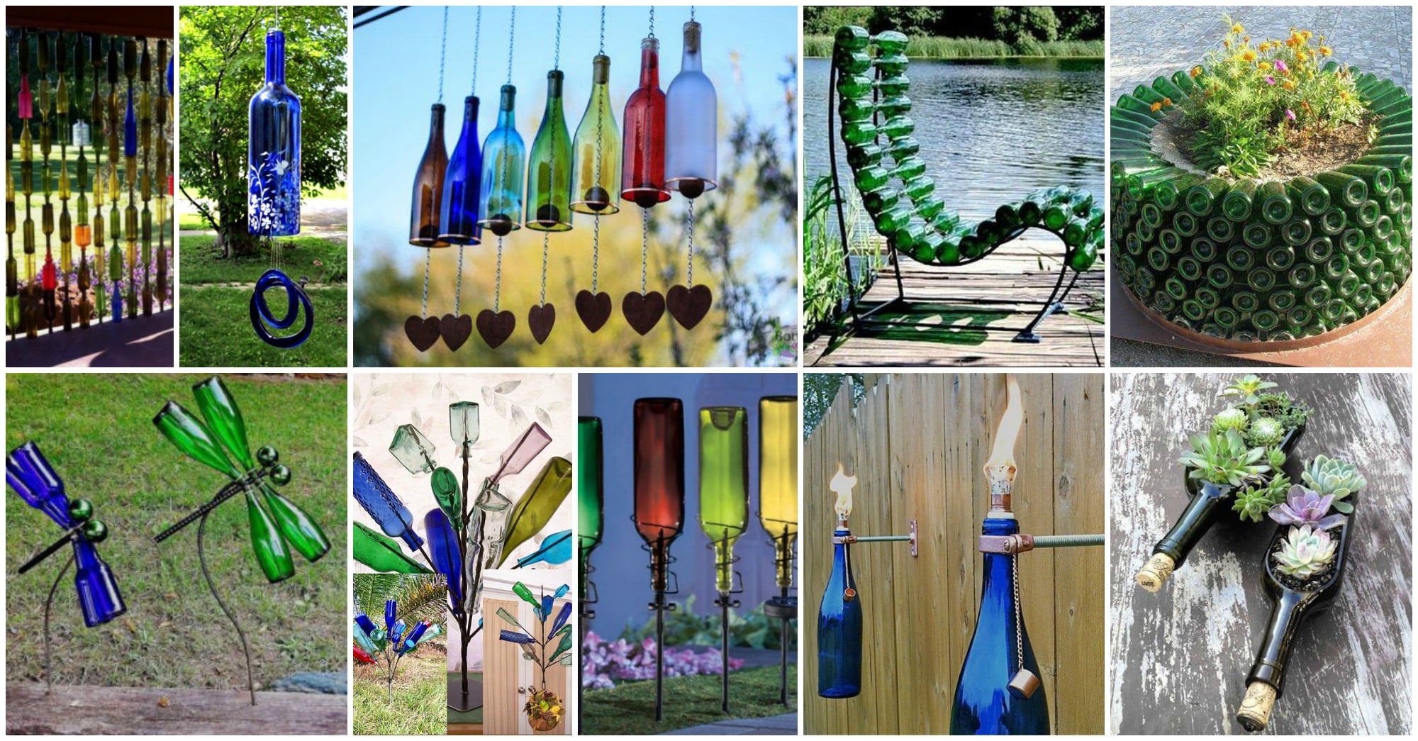 12 Diy Glass Bottles Garden Decor