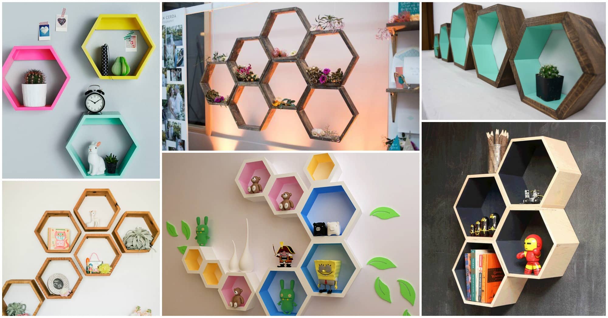 diy hexagon shelf ideas