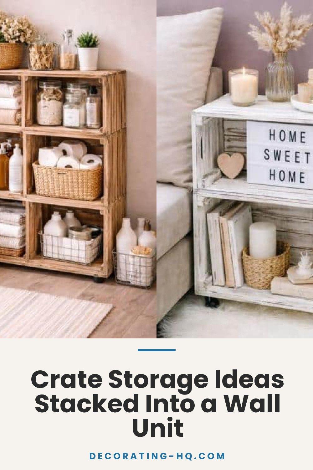 Crate Storage Ideas Stacked Into a Wall Unit