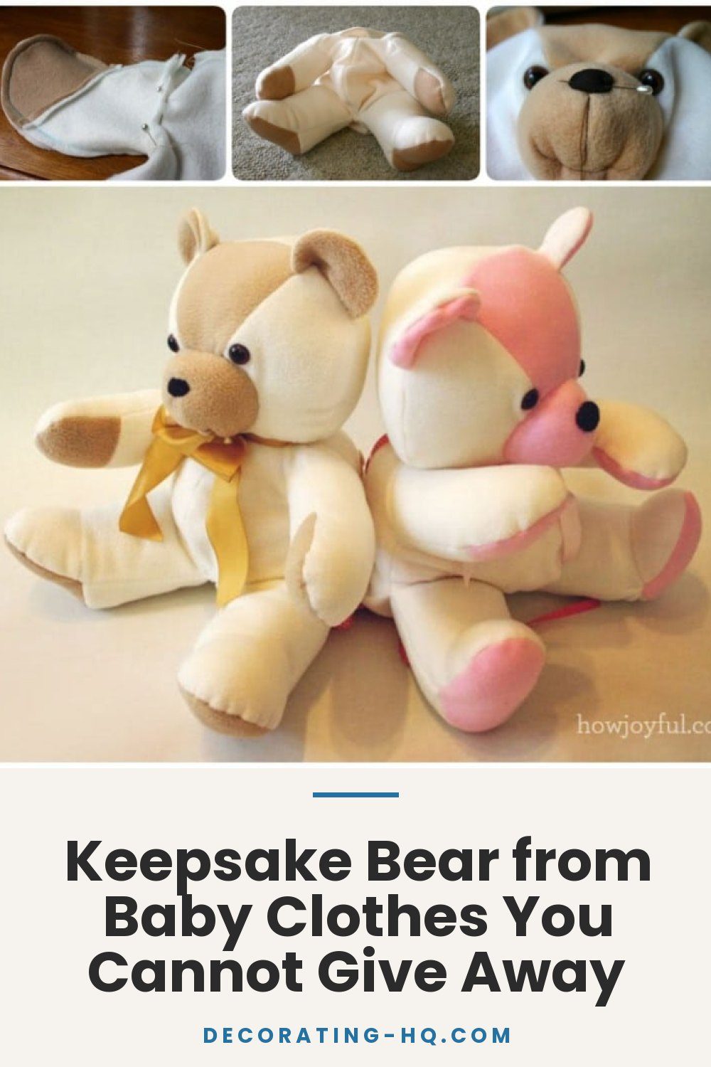 Keepsake Bear from Baby Clothes You Cannot Give Away