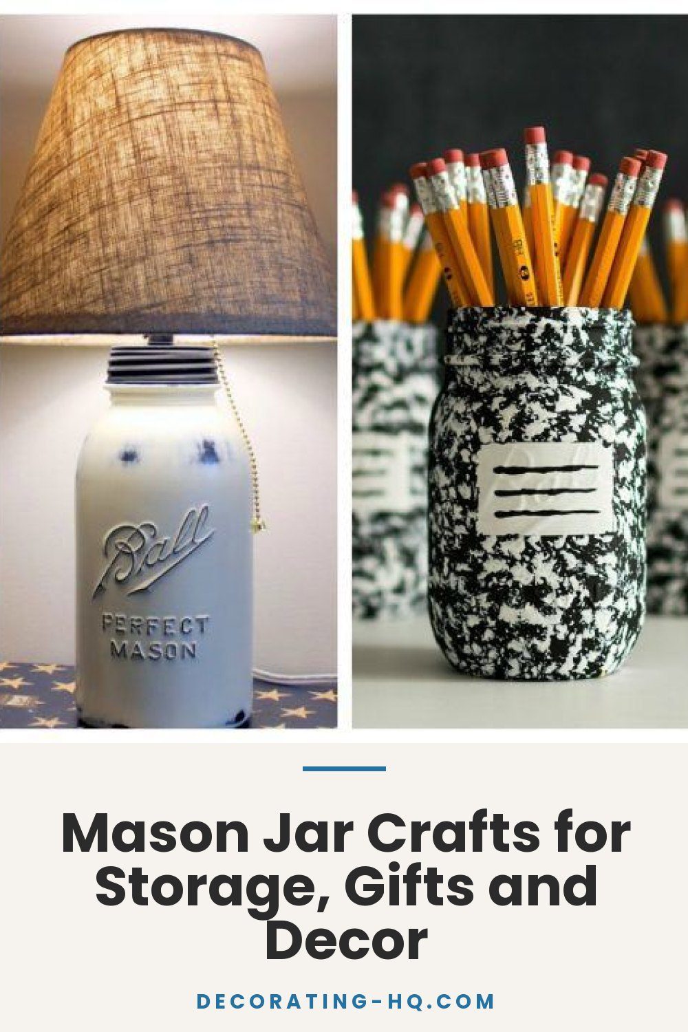 Mason Jar Crafts for Storage, Gifts and Decor