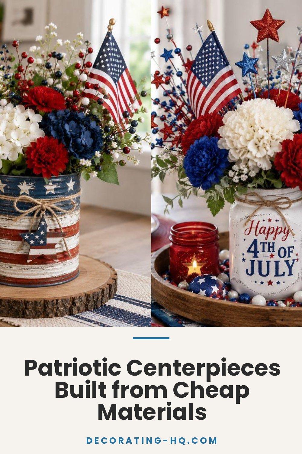 Patriotic Centerpieces Built from Cheap Materials