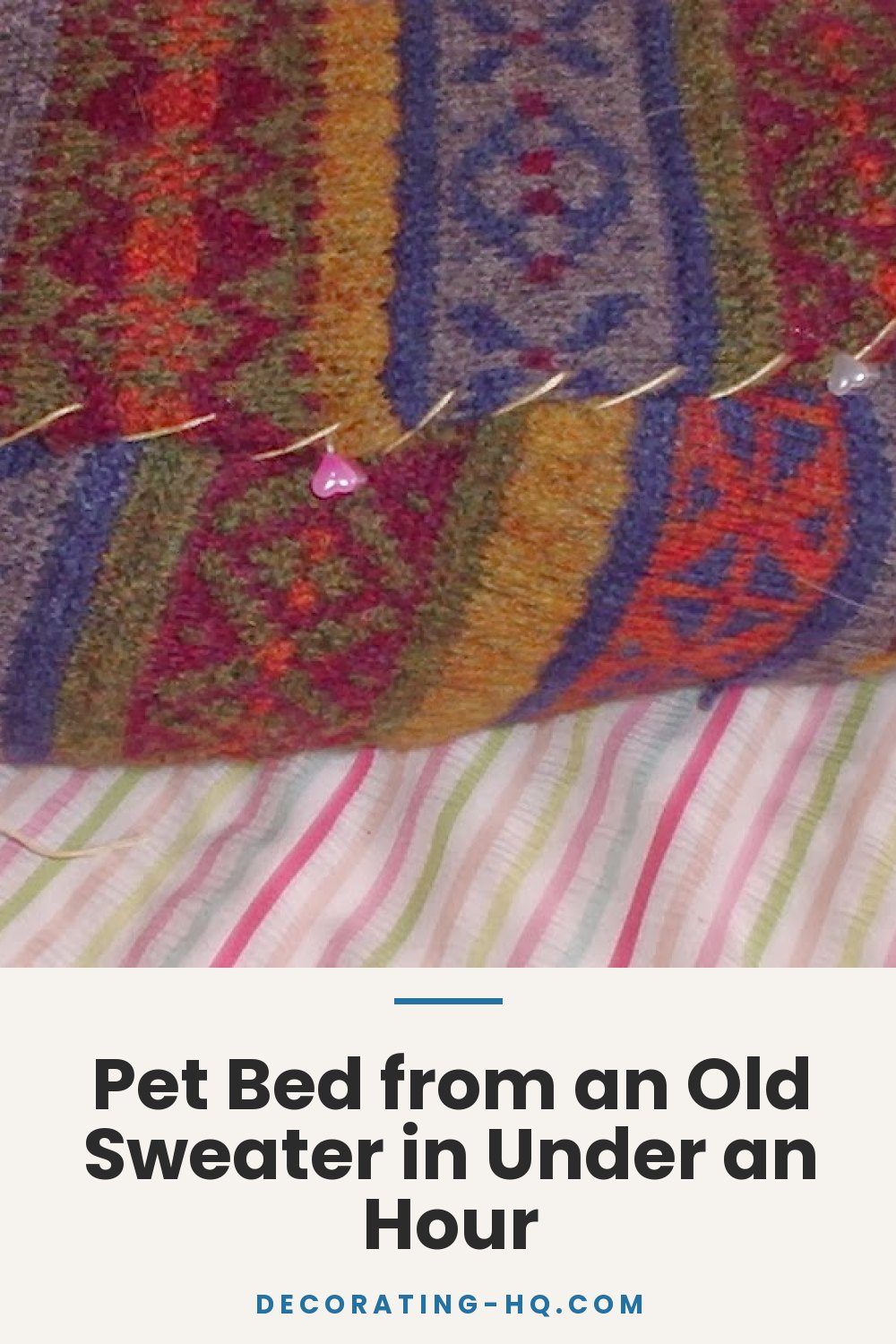 Pet Bed from an Old Sweater in Under an Hour