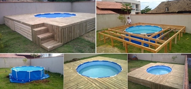 diy pool with deck