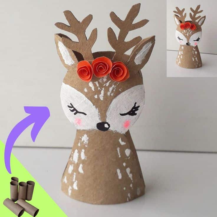 diy reindeer made from toilet paper rolls