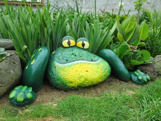 diy rock sea turtle garden deco ideas 3