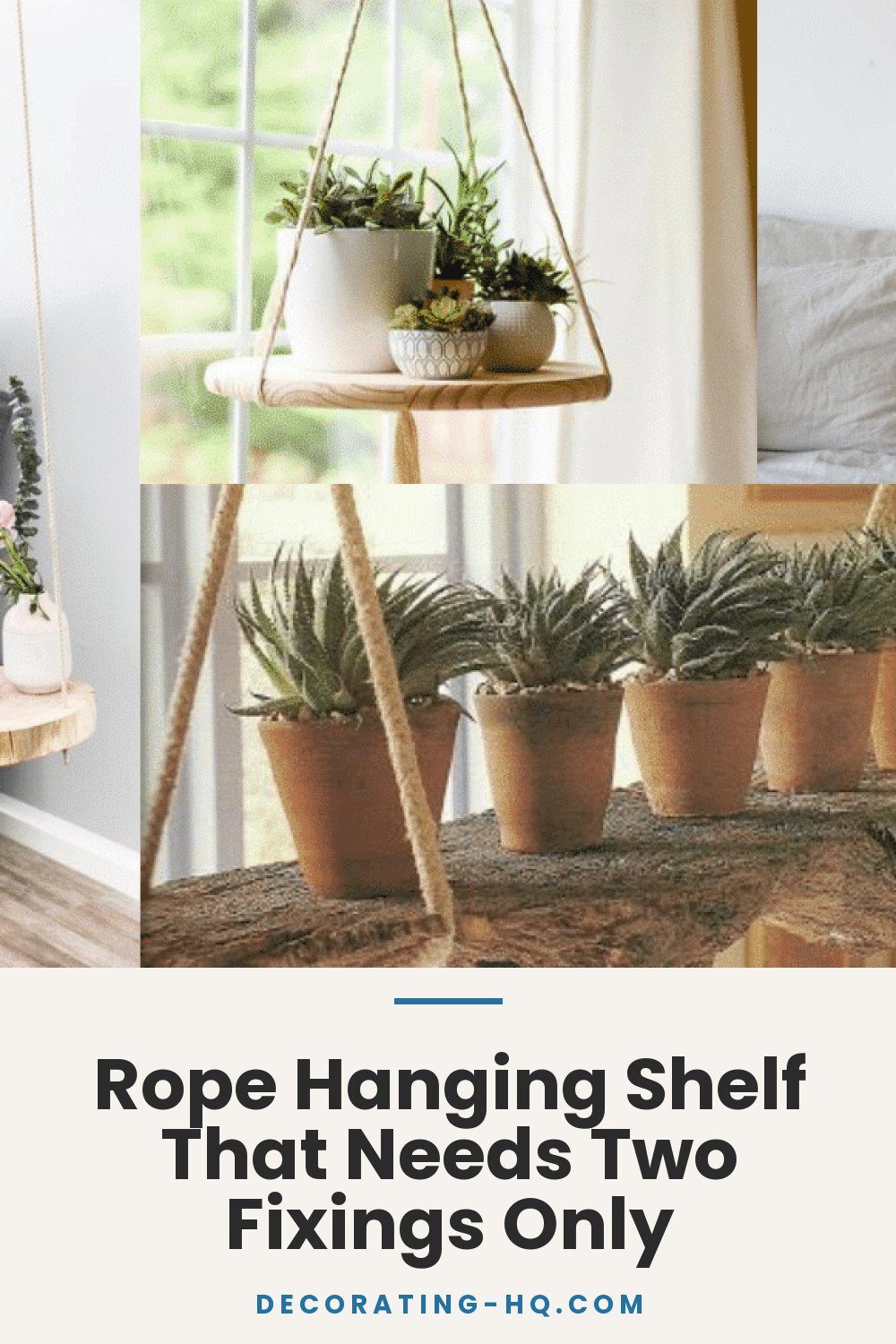Rope Hanging Shelf That Needs Two Fixings Only