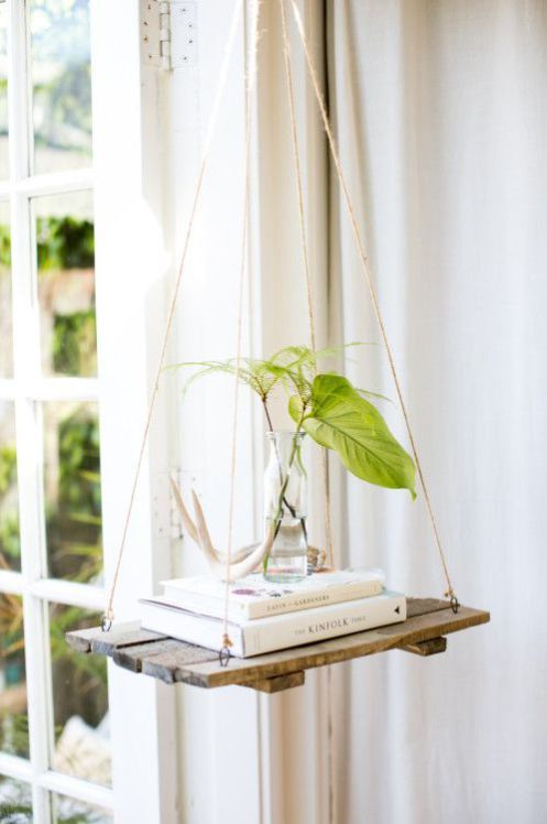 diy rope hanging shelf 2