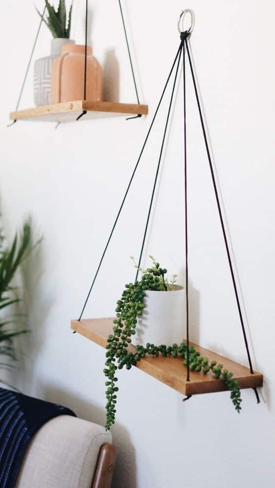 diy rope hanging shelf 3