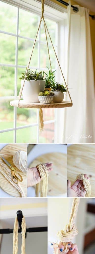 diy rope hanging shelf