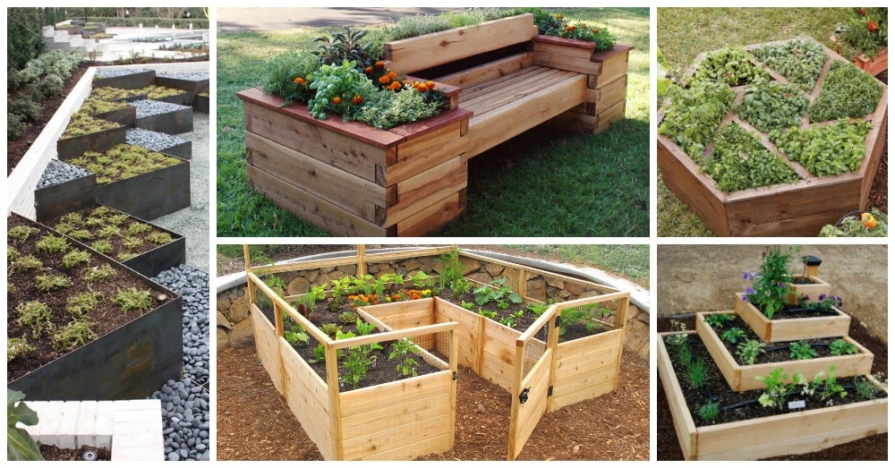 diy shaped raised bed gardens