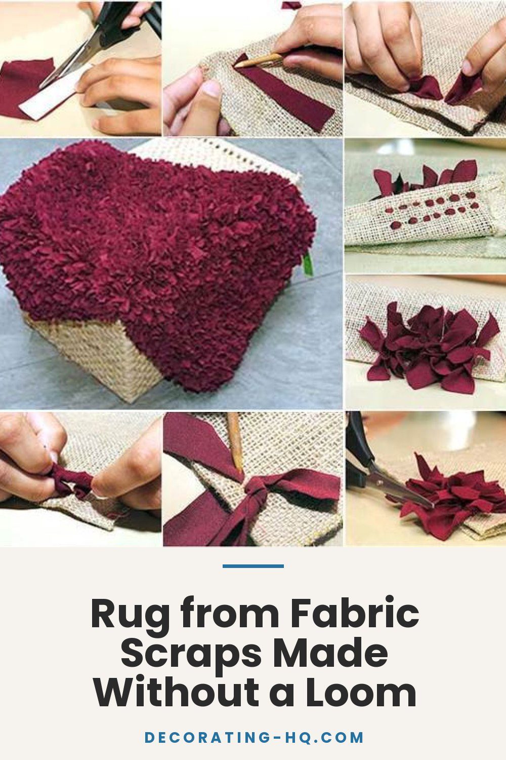 Rug from Fabric Scraps Made Without a Loom