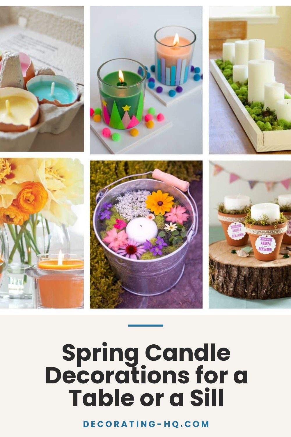 Spring Candle Decorations for a Table or a Sill