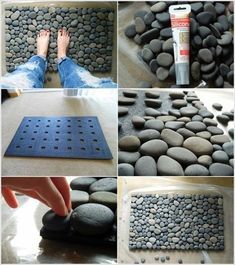 diy stone floor rug 2