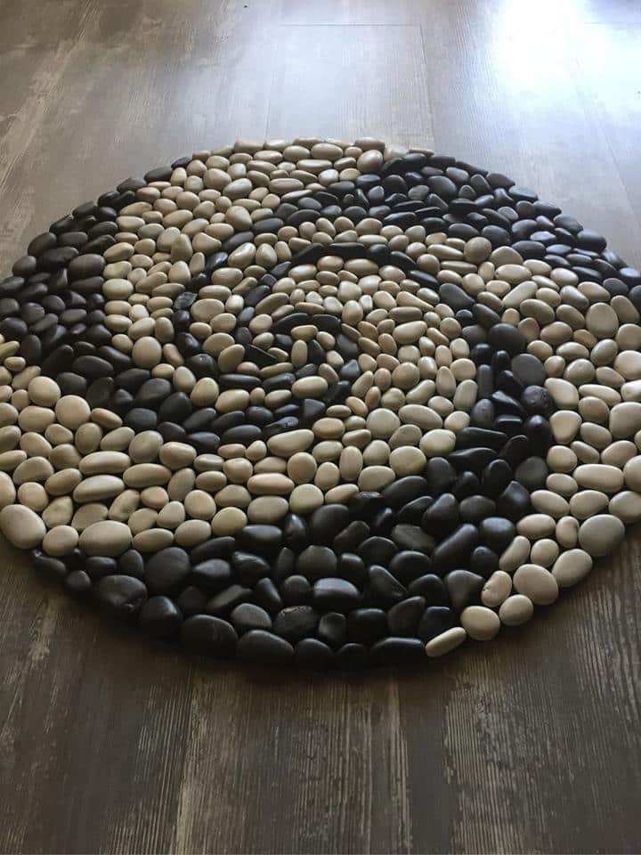 diy stone floor rug