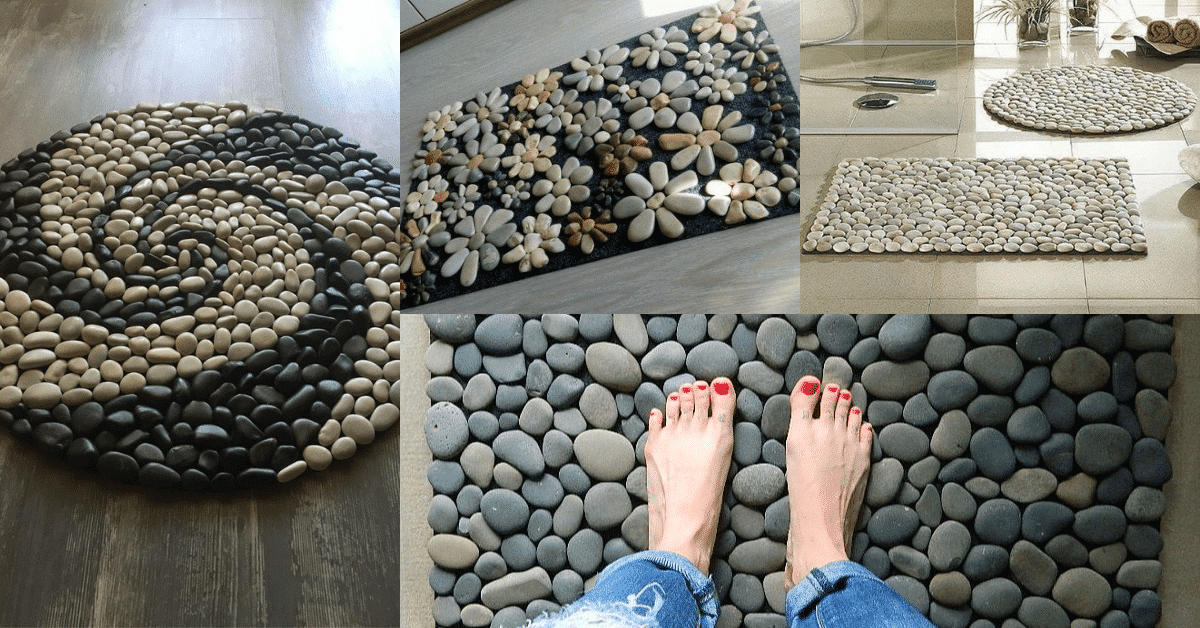 diy stone floor rug