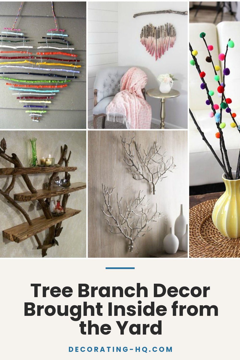 Tree Branch Decor Brought Inside from the Yard