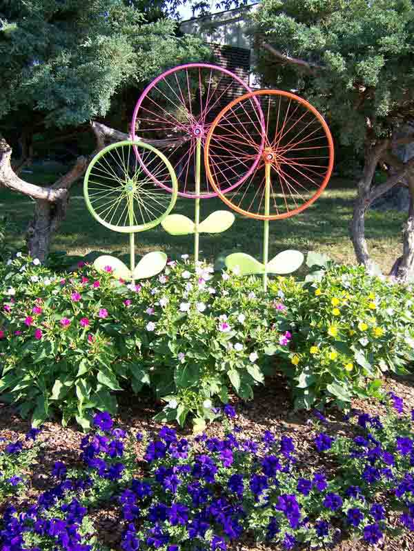diy ways of reusing old bike wheels 4