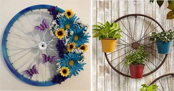 diy ways of reusing old bike wheels 6