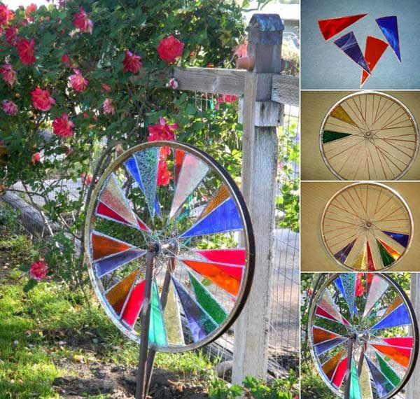 diy ways of reusing old bike wheels 7