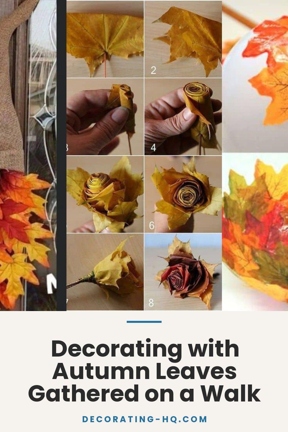 Decorating with Autumn Leaves Gathered on a Walk