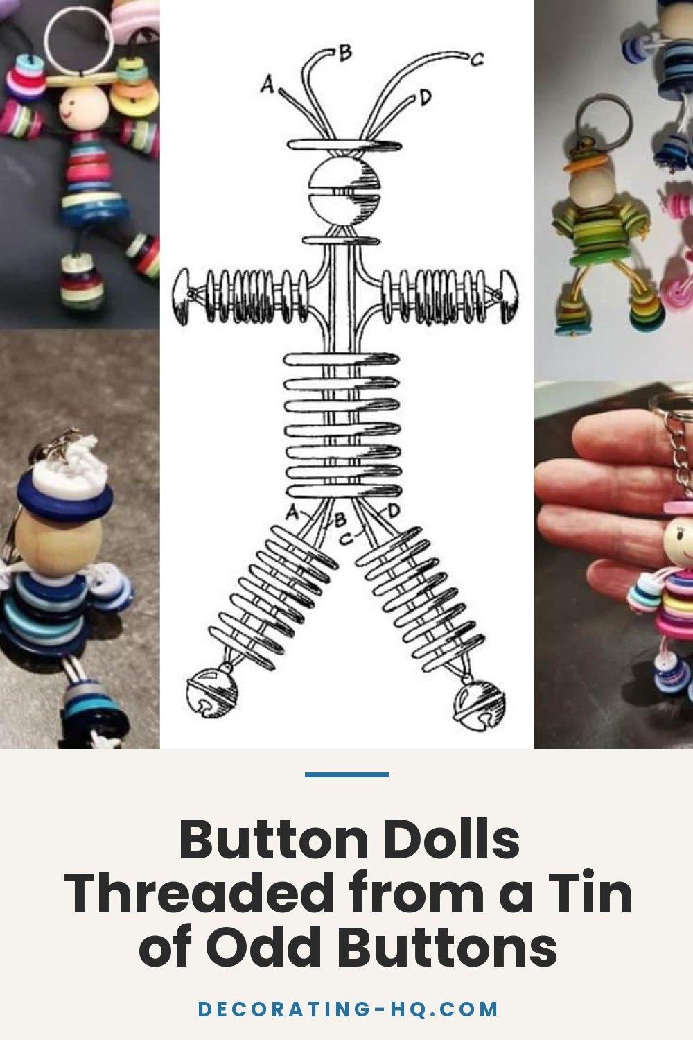 Button Dolls Threaded from a Tin of Odd Buttons