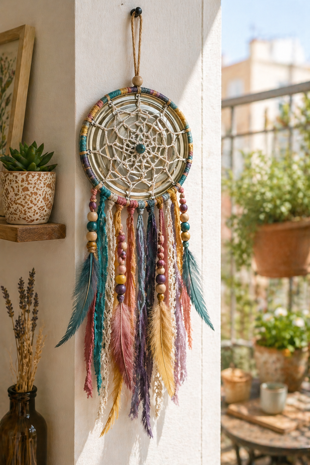 How to Make a Dreamcatcher made with tin can lids How to Make a Dreamcatcher made with tin can lids dreamcatcher made with tin can lids 7