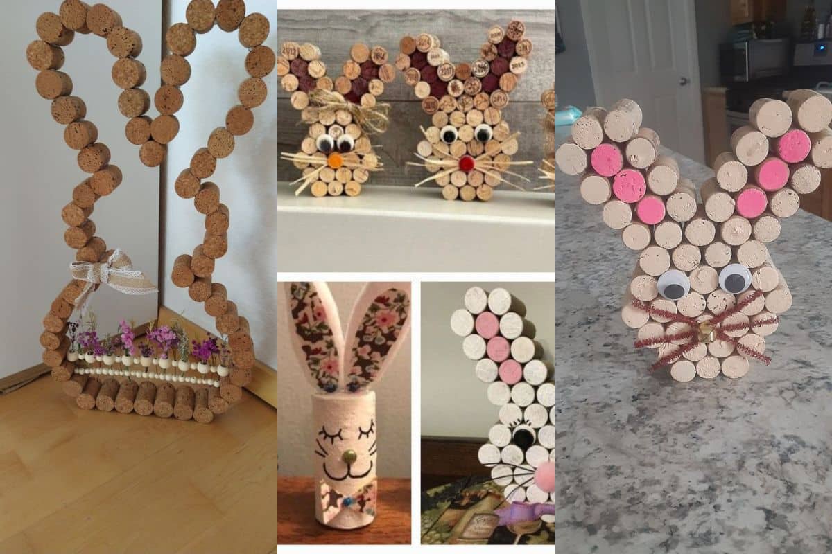 easter bunnies with cork stoppers 10