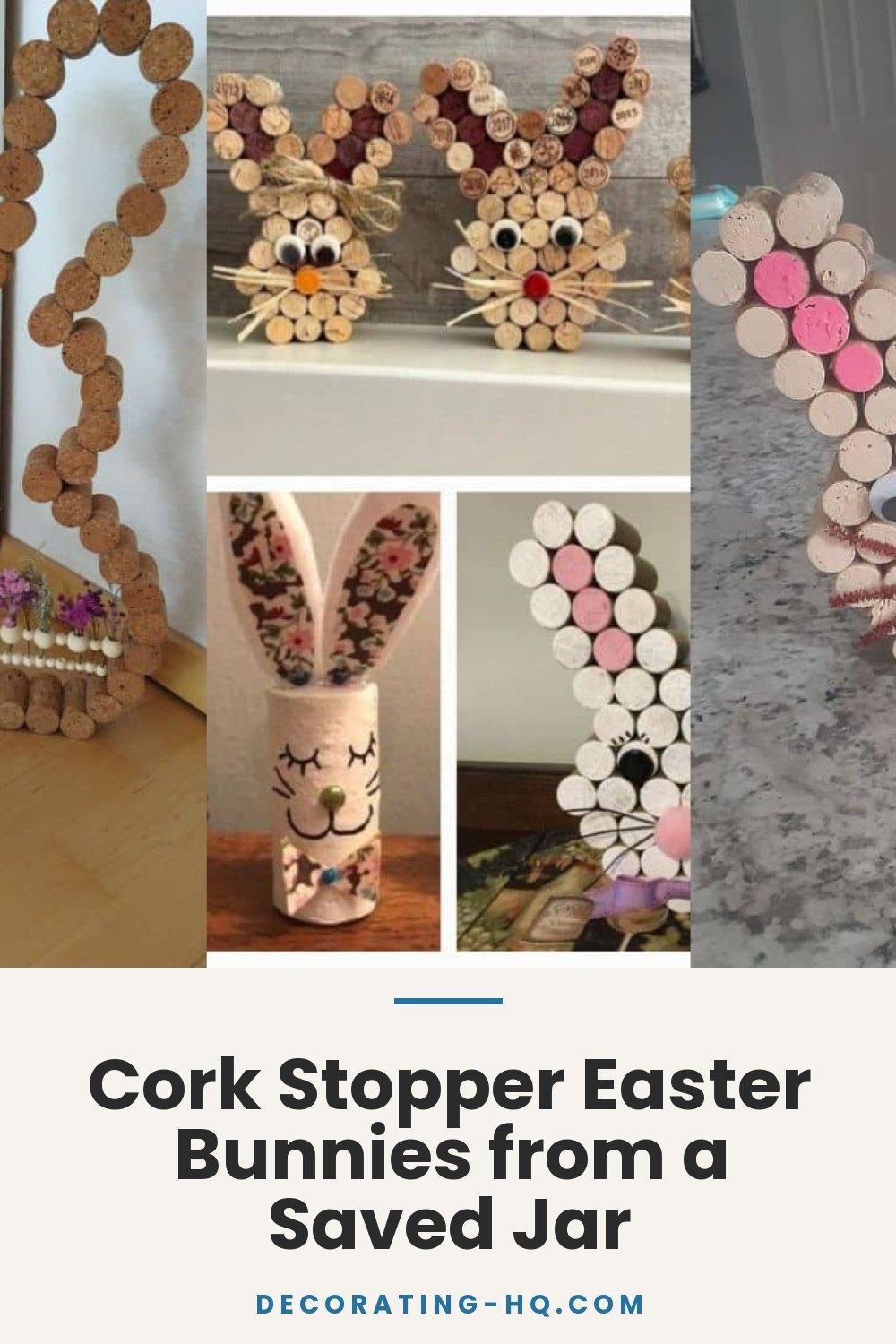 Cork Stopper Easter Bunnies from a Saved Jar
