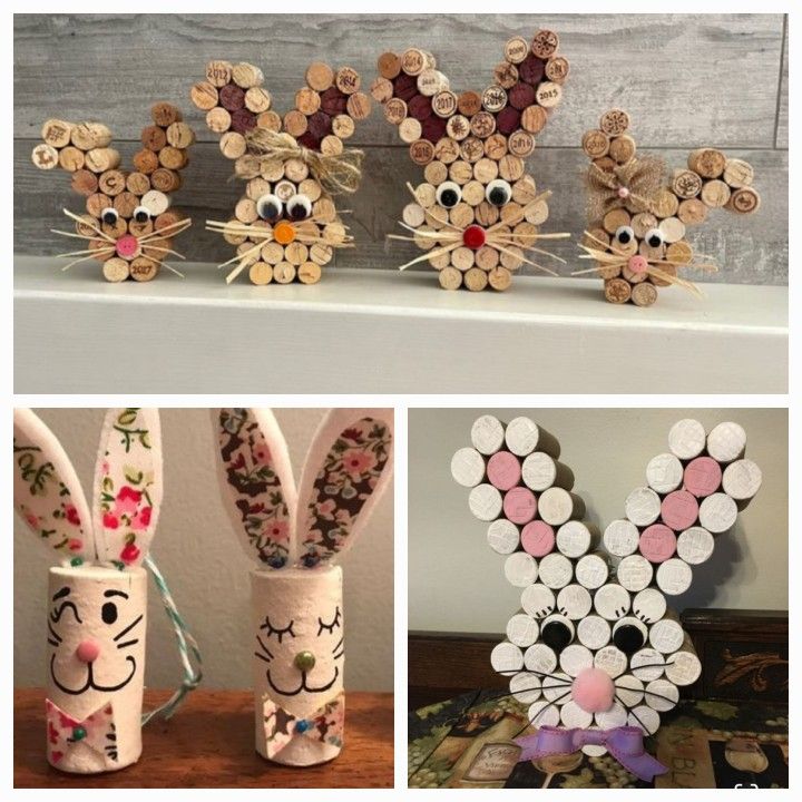 easter bunnies with cork stoppers 6