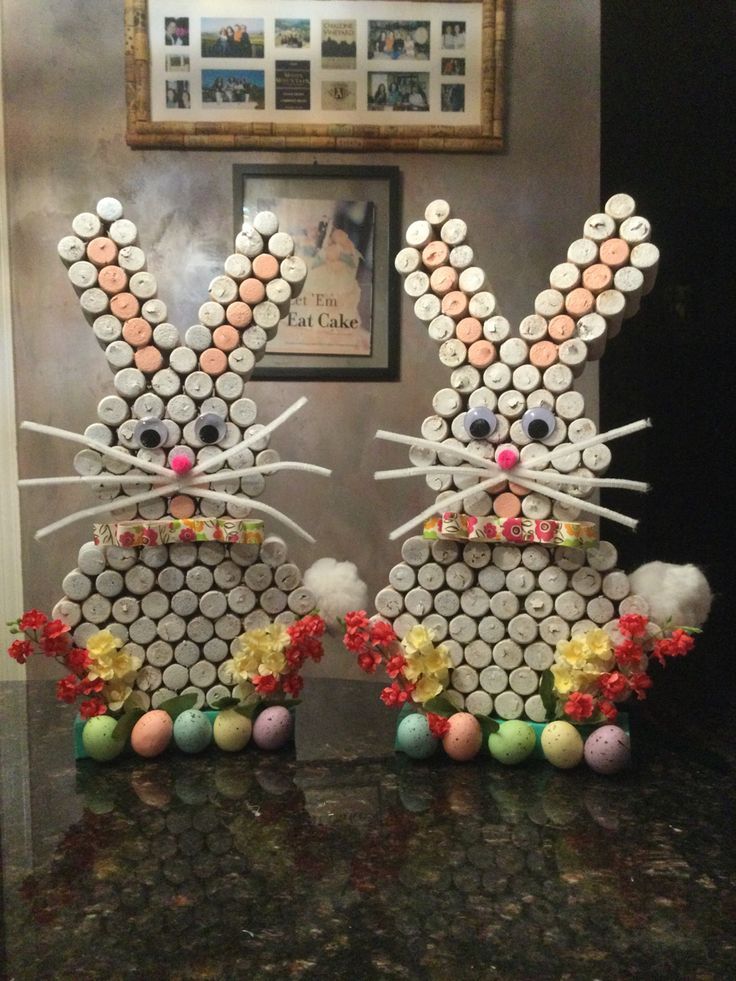 easter bunnies with cork stoppers 8