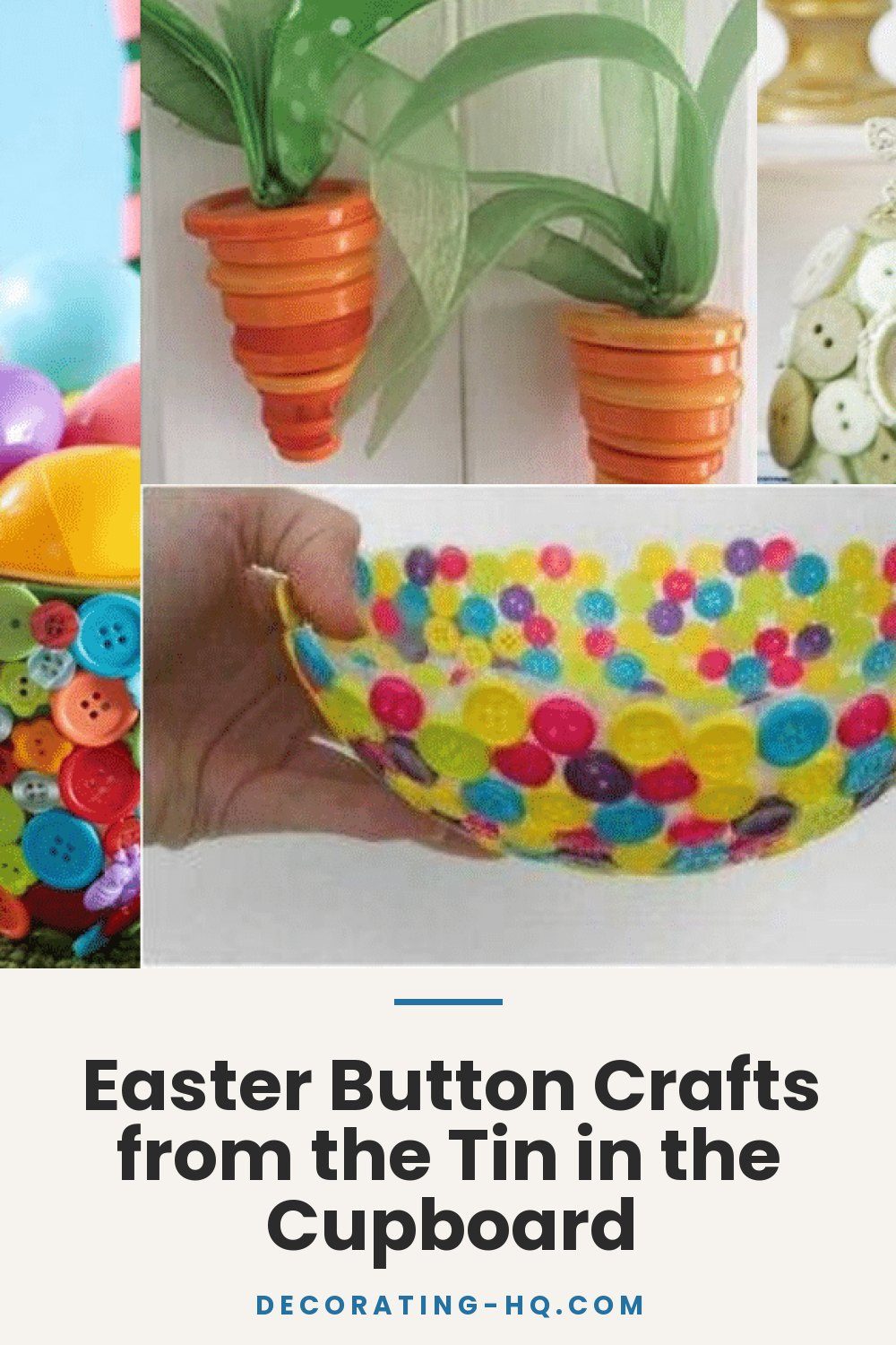 Easter Button Crafts from the Tin in the Cupboard