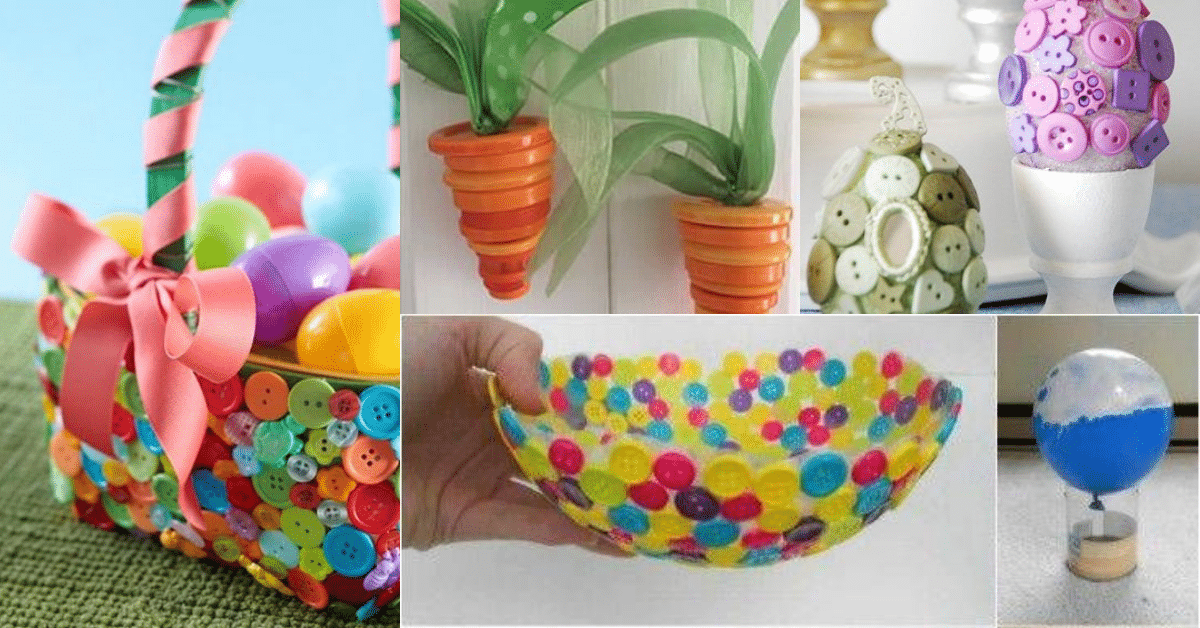 easter craft with buttons