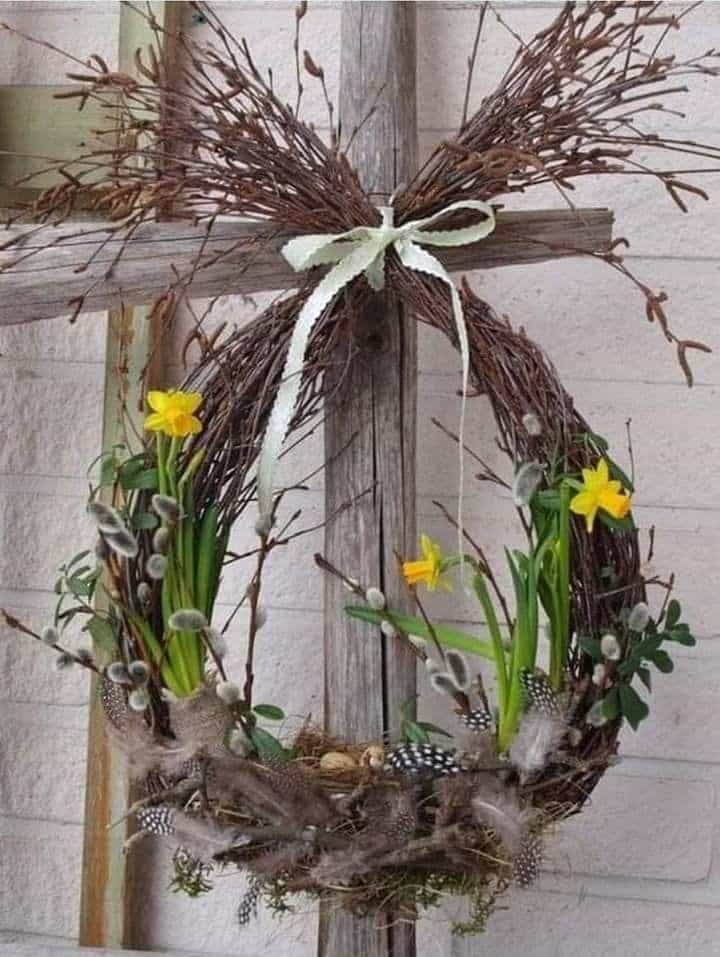 easter decoration ideas with dry branches 1