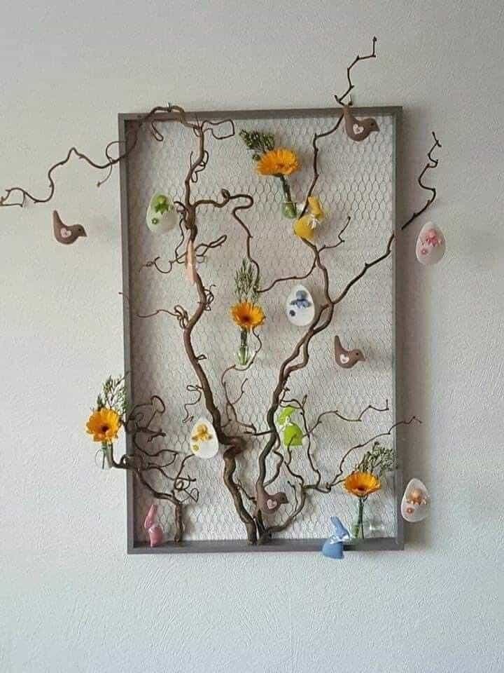 easter decoration ideas with dry branches 6