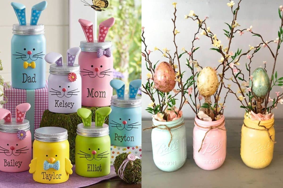 easter decorations with recycled glass jars 11