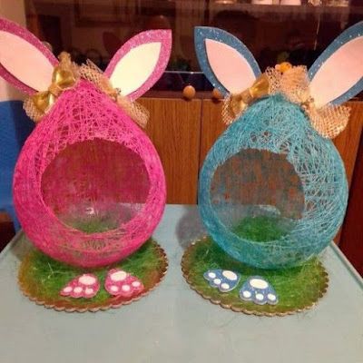 easter egg ideas made with string and balloons 1