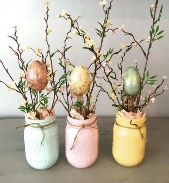 easter jars for decoration ideas 1