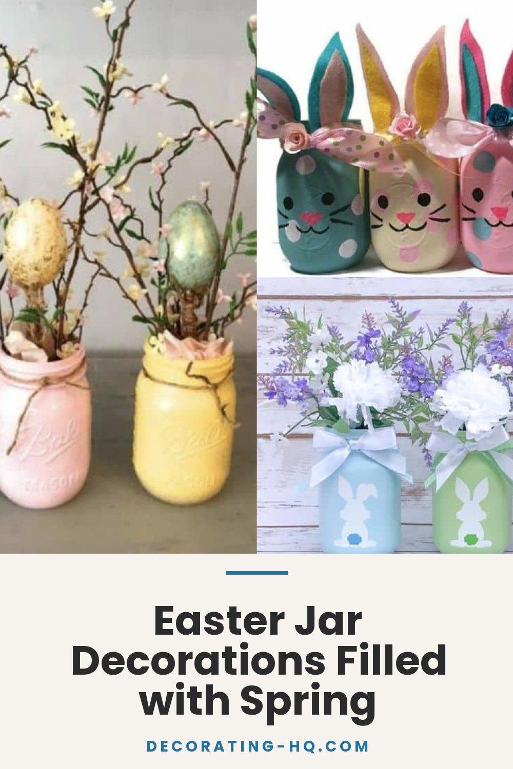 Easter Jar Decorations Filled with Spring