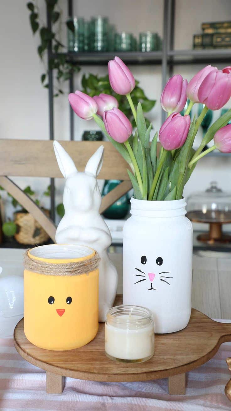 easter jars for decoration ideas 4