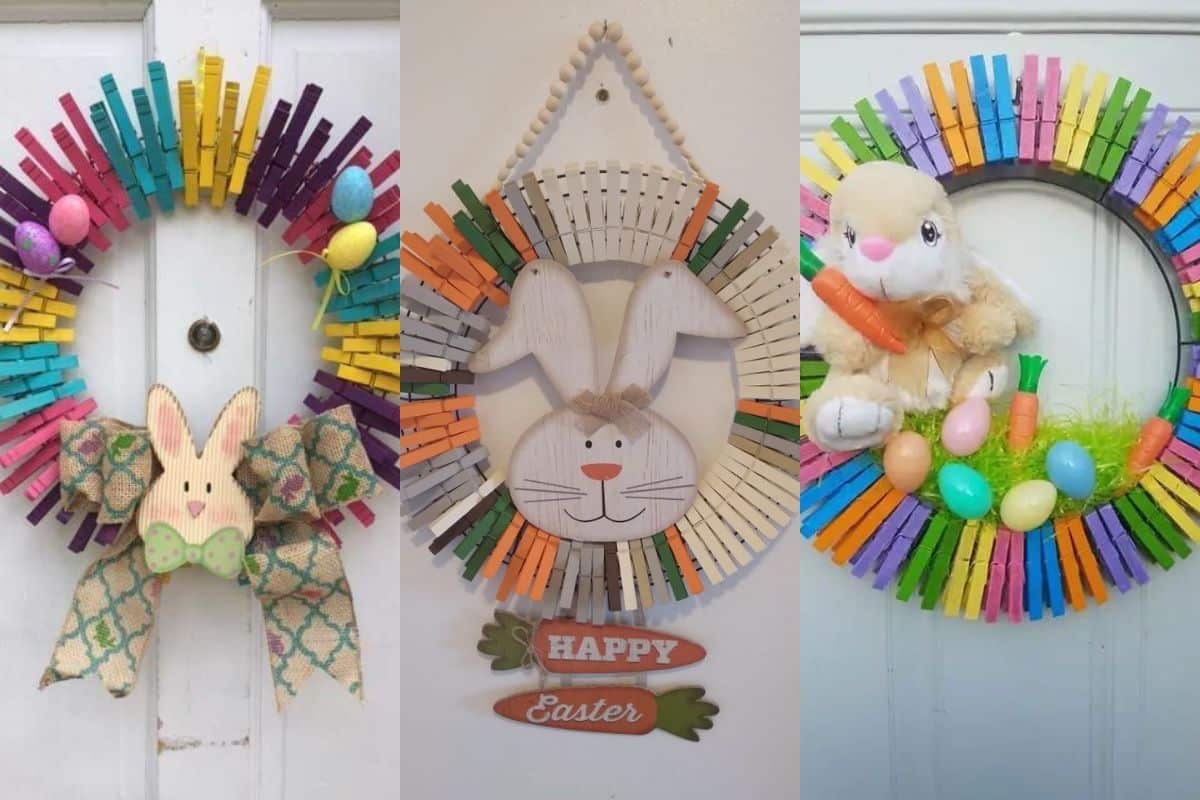 easter wreaths with clothespins 10