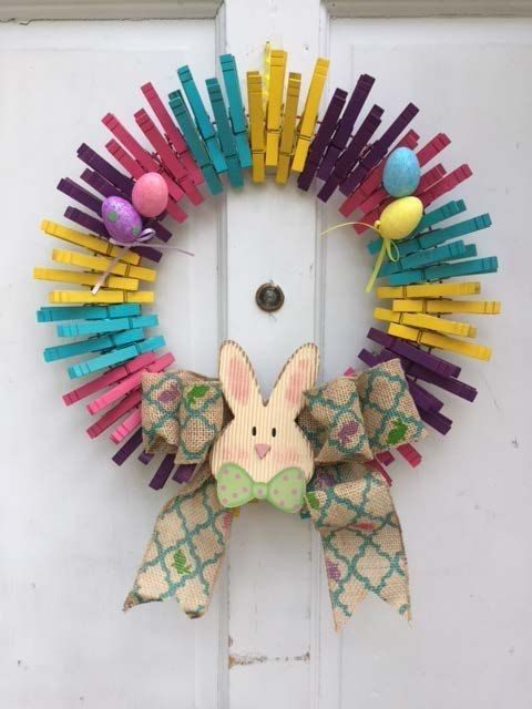 easter wreaths with clothespins