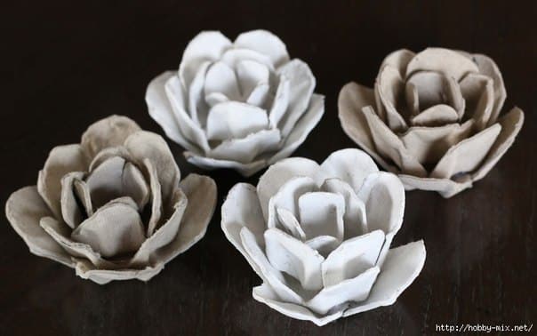 egg carton Flower Mirror Decoration7