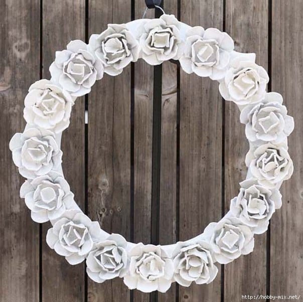 egg carton Flower Mirror Decoration8