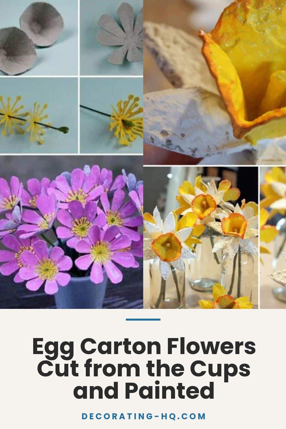 Egg Carton Flowers Cut from the Cups and Painted