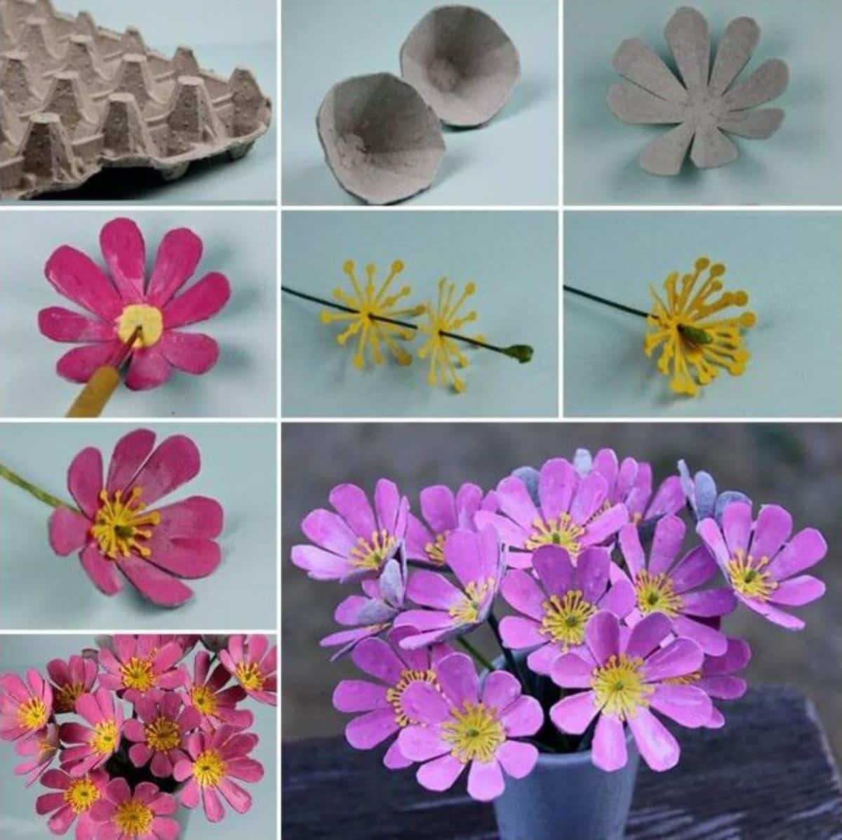 egg carton flowers 7