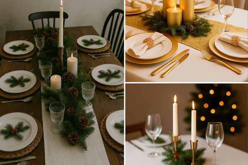 elegant christmas table settings