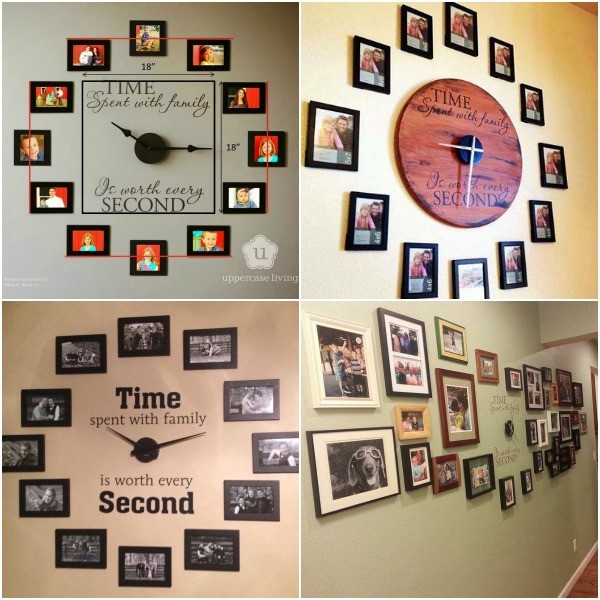 family photo wall clock decor